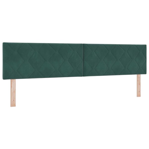 vidaXL Κρεβάτι Box Spring με Στρώμα Σκούρο Πράσινο 200x200 εκ Βελούδο