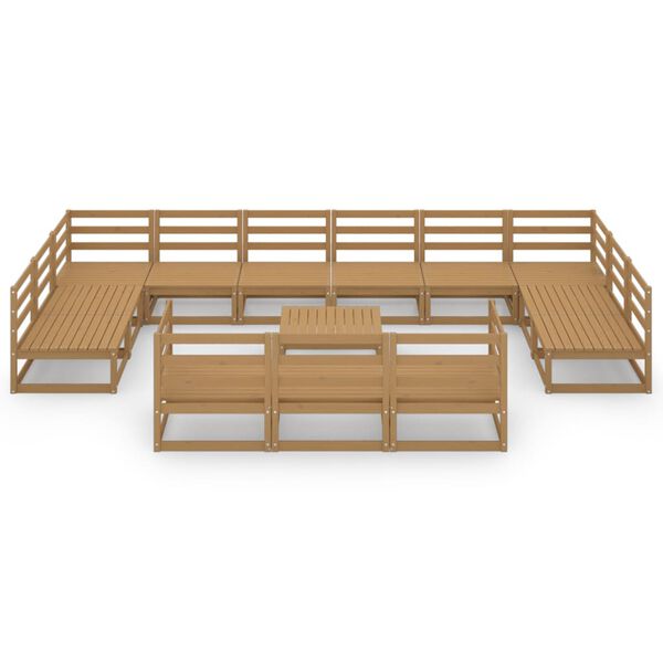 vidaXL Σαλόνι Κήπου 14 Τεμαχίων από Μασίφ Ξύλο Πεύκου