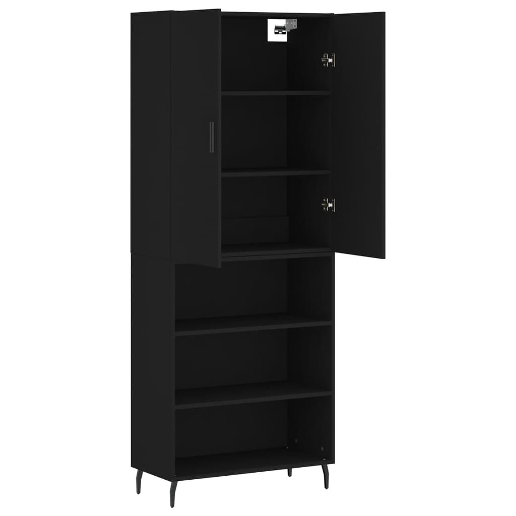 vidaXL Ντουλάπι Μαύρο 69,5x34x180 εκ. από Επεξεργασμένο Ξύλο
