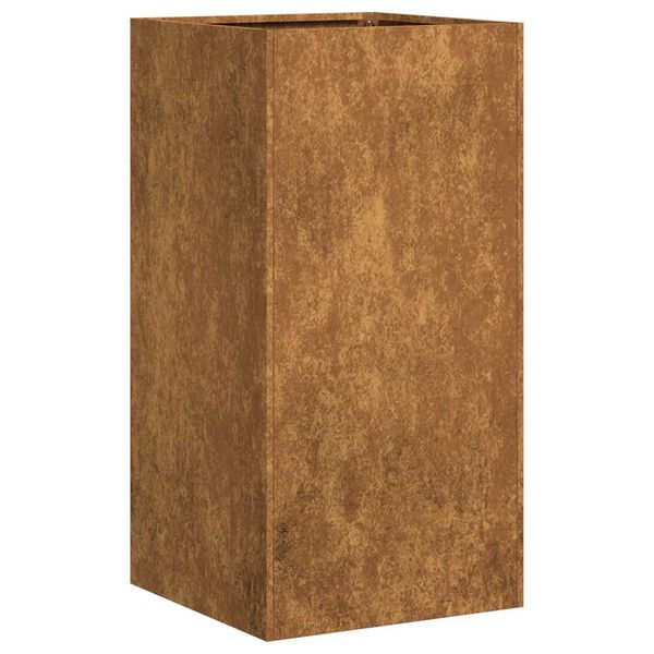 vidaXL Ζαρντινιέρα Σκουριασμένο 40x40x80εκ. Ατσάλι Σκληρυθέν στον Αέρα