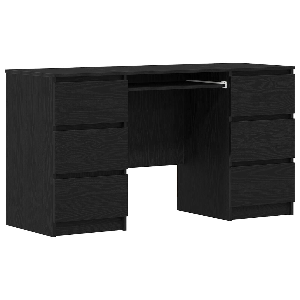 vidaXL Γραφεία 2 τεμάχια Μαύρο Δρύς 140x50x76 εκ Κατασκευασμένο ξύλο