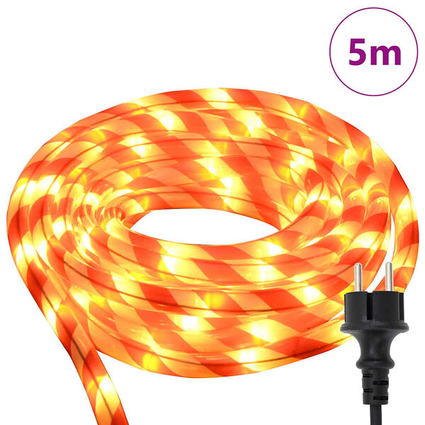 vidaXL Φωτιστικό Συρματόσχοινο με 120 LED Θερμό λευκό 5 m PVC