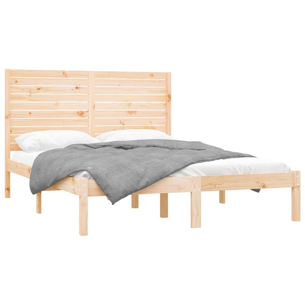 vidaXL Πλαίσιο Κρεβατιού 150 x 200 εκ. Μασίφ Ξύλο King Size
