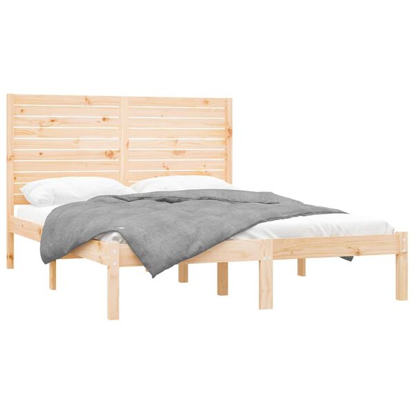 vidaXL Πλαίσιο Κρεβατιού 150 x 200 εκ. Μασίφ Ξύλο King Size