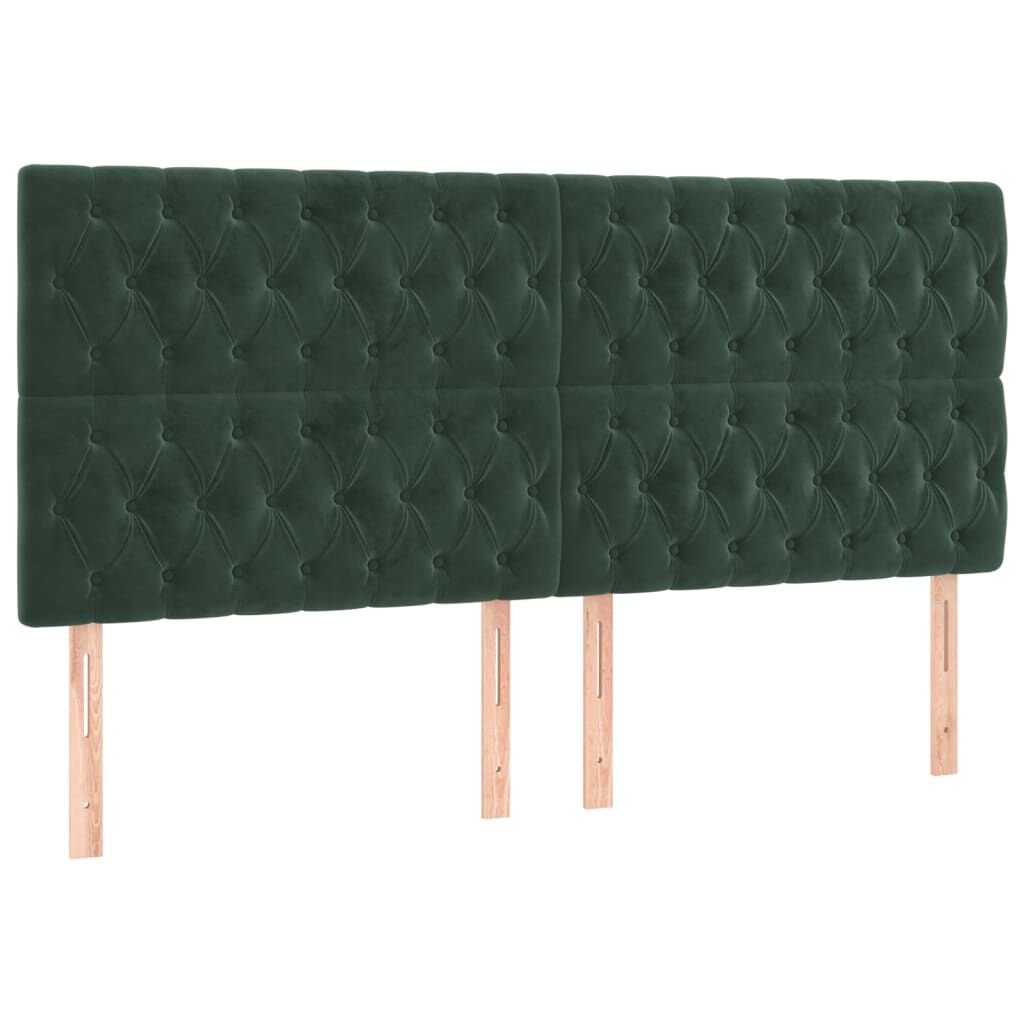 vidaXL Κρεβάτι Boxspring με Στρώμα Σκούρο Πράσινο 180x200εκ. Βελούδινο