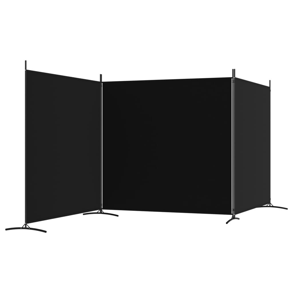vidaXL Διαχωριστικό Δωματίου με 3 Πάνελ Μαύρο 525x180 εκ. από Ύφασμα