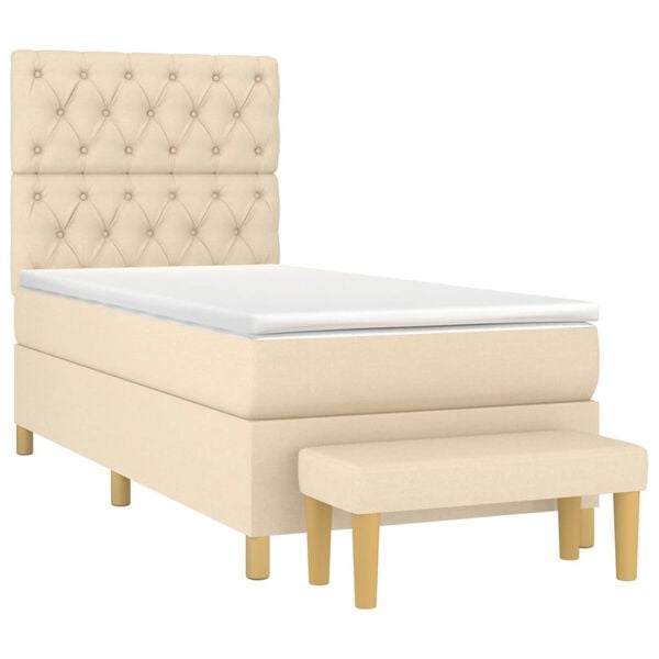 vidaXL &Kappa;&rho;&epsilon;&beta;ά&tau;&iota; Boxspring &mu;&epsilon; &Sigma;&tau;&rho;ώ&mu;&alpha; &Kappa;&rho;&epsilon;&mu; 80 x 200 &epsilon;&kappa;. &Upsilon;&phi;&alpha;&sigma;&mu;ά&tau;&iota;&nu;&omicron;