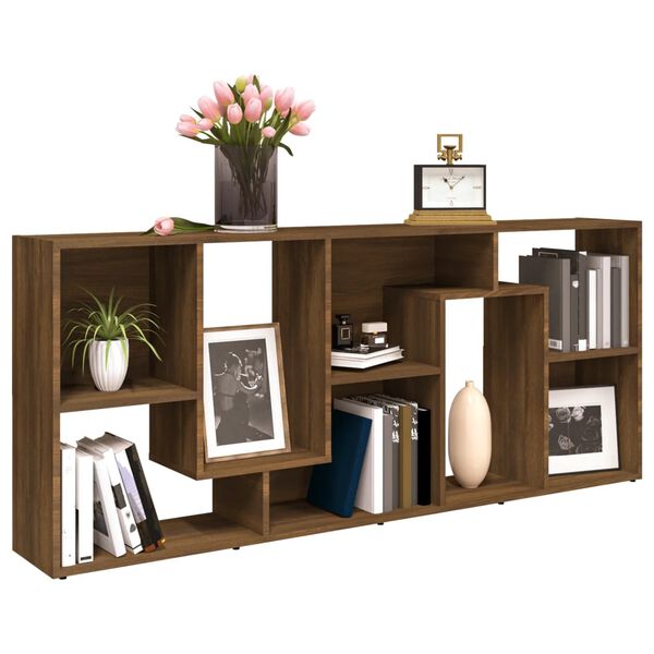 vidaXL Βιβλιοθήκη Καφέ Δρυς 67 x 24 x 161 εκ. από Επεξεργασμένο Ξύλο