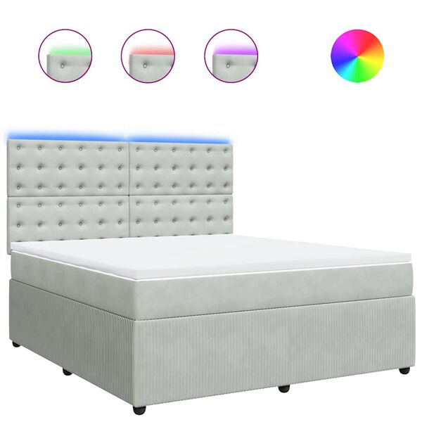 vidaXL &Kappa;&rho;&epsilon;&beta;ά&tau;&iota; Boxspring &mu;&epsilon; &Sigma;&tau;&rho;ώ&mu;&alpha; &Alpha;&nu;&omicron;&iota;&chi;&tau;ό &Gamma;&kappa;&rho;&iota; 180x200 &epsilon;&kappa;. &Beta;&epsilon;&lambda;&omicron;ύ&delta;&iota;&nu;&omicron;