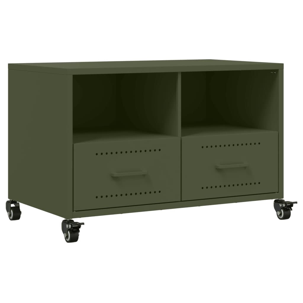 vidaXL Έπιπλο Τηλεόρασης Πράσινο Λαδί 68x39x43,5 εκ. από Ατσάλι