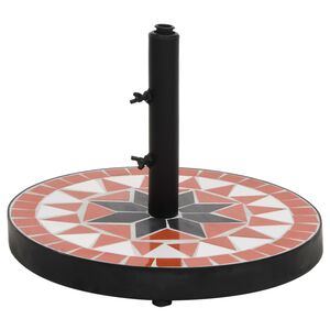 vidaXL Βάση Ομπρέλας Στρογγυλή Τερακότα και Λευκό 12 κιλών