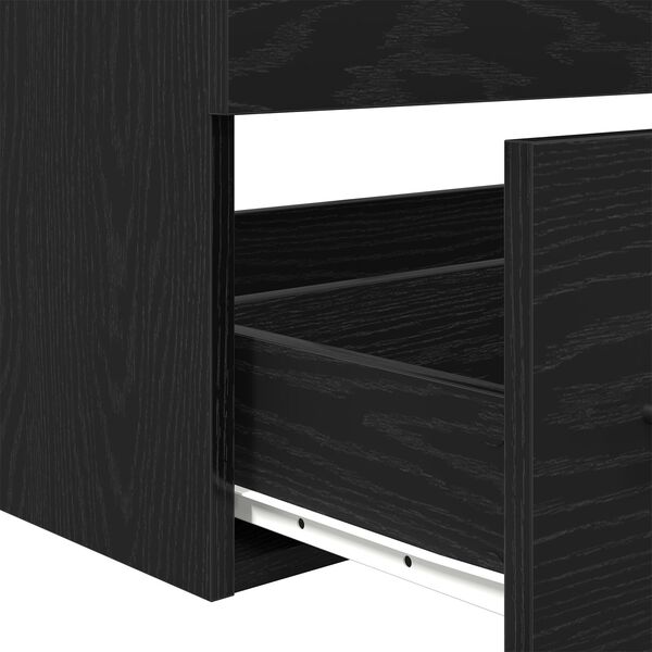 vidaXL Ντουλάπα με Καθρέφτη Μαύρη Βελανιδιά 90x45x1,5 εκ. Κατασκευασμένο Ξύλο
