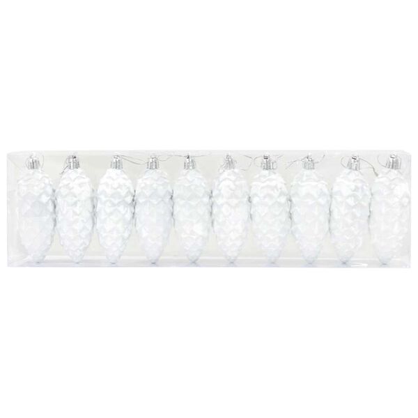 vidaXL Μπάλα από κουκουνάρι Χριστουγέννων 40 pcs Λευκό