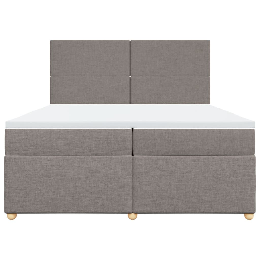 vidaXL Κρεβάτι Boxspring με Στρώμα Taupe 200x200 εκ. Υφασμάτινο