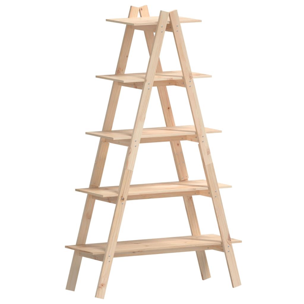 vidaXL Ραφιέρα 5 Επιπέδων Σχήμα Α 110x40x180,5 εκ. Μασίφ Ξύλο Πεύκου