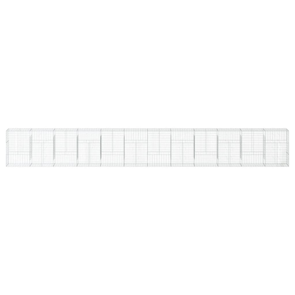 vidaXL Συρματοκιβώτιο με Κάλυμμα 1200x50x150εκ από Γαλβανισμένο Χάλυβα
