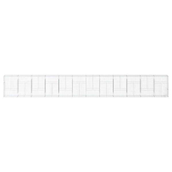 vidaXL Συρματοκιβώτιο με Κάλυμμα 1200x50x150εκ από Γαλβανισμένο Χάλυβα