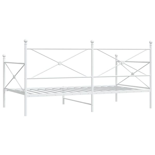 vidaXL Κρεβάτι ημέρας χωρίς στρώμα Λευκό 100x200 cm Ατσάλι