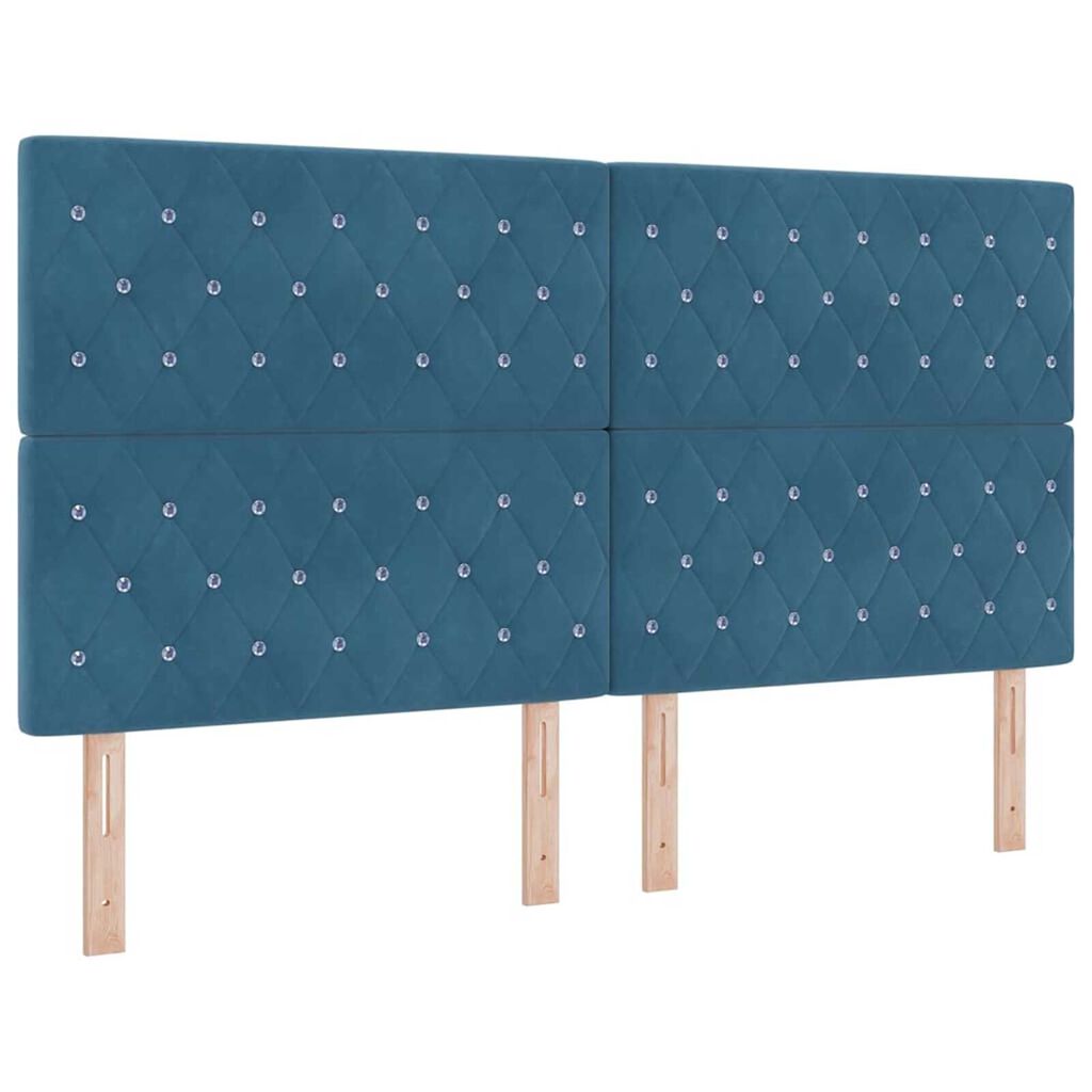 vidaXL Κρεβάτι με ελατήρια με μαξιλάρι Μπλε 180 x 200 cm Βελούδο