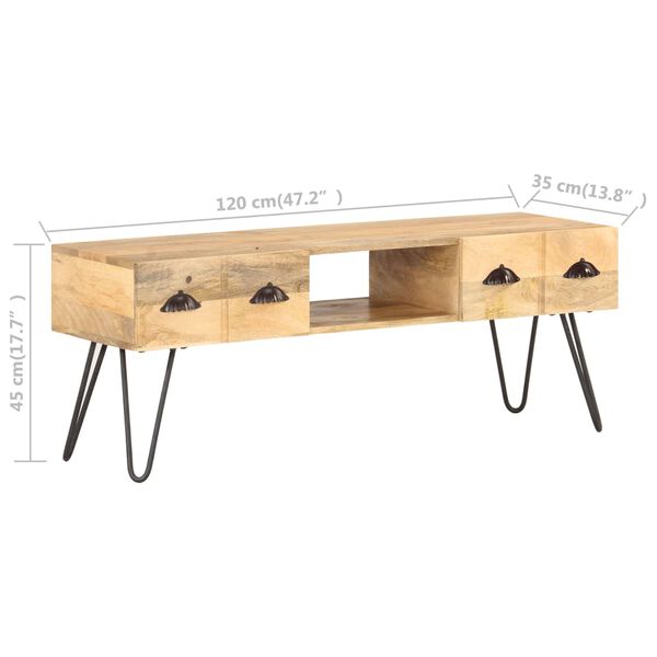 vidaXL Έπιπλο Τηλεόρασης 120 x 35 x 45 εκ. από Μασίφ Ξύλο Μάνγκο