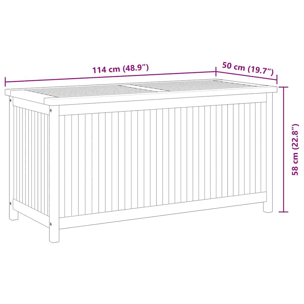 vidaXL Μπαούλο Κήπου 114 x 50 x 58 εκ. από Μασίφ Ξύλο Teak