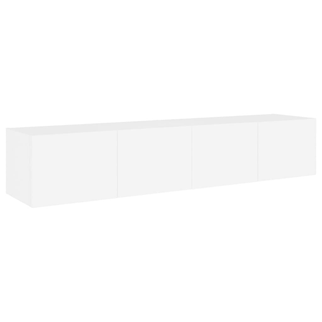 vidaXL Έπιπλα Τοίχου Τηλεόρασης με LED 2 Τεμ. Λευκά 80x35x31 εκ.