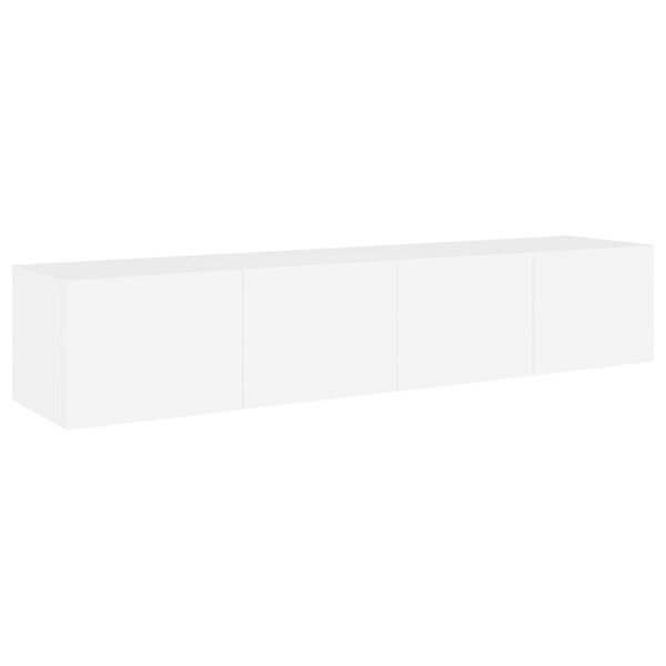 vidaXL Έπιπλα Τοίχου Τηλεόρασης με LED 2 Τεμ. Λευκά 80x35x31 εκ.