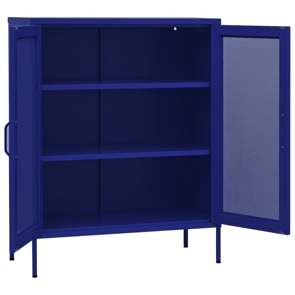 vidaXL Ντουλάπι Αποθήκευσης Ναυτικό Μπλε 80 x 35 x 101,5 εκ. Ατσάλινο