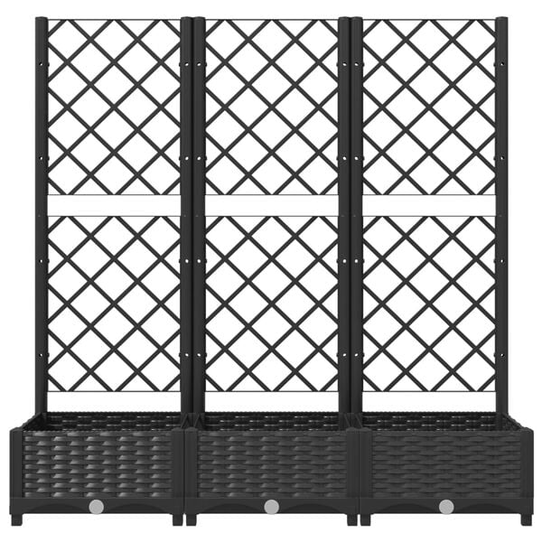 vidaXL Γλάστρα Κήπου με Πλέγμα Μαύρη 120x40x121,5 εκ. από Πολυπροπυλένιο