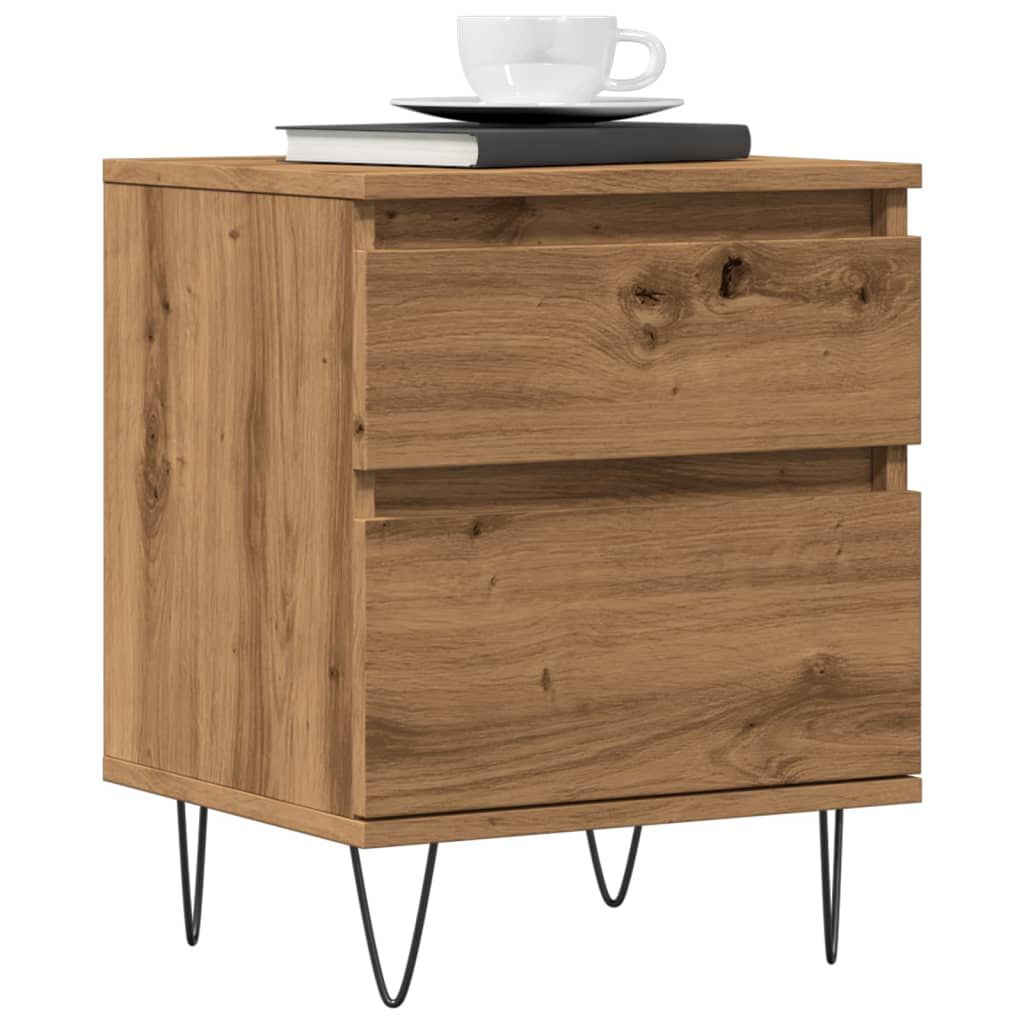 vidaXL Κομοδίνο τεχνίτης Δρυς 40x35x50 εκ. από Επεξεργασμένο Ξύλο