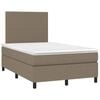 vidaXL &Kappa;&rho;&epsilon;&beta;ά&tau;&iota; Boxspring &mu;&epsilon; &Sigma;&tau;&rho;ώ&mu;&alpha; & LED Taupe 120x200 &epsilon;&kappa;. &Upsilon;&phi;&alpha;&sigma;&mu;ά&tau;&iota;&nu;&omicron;