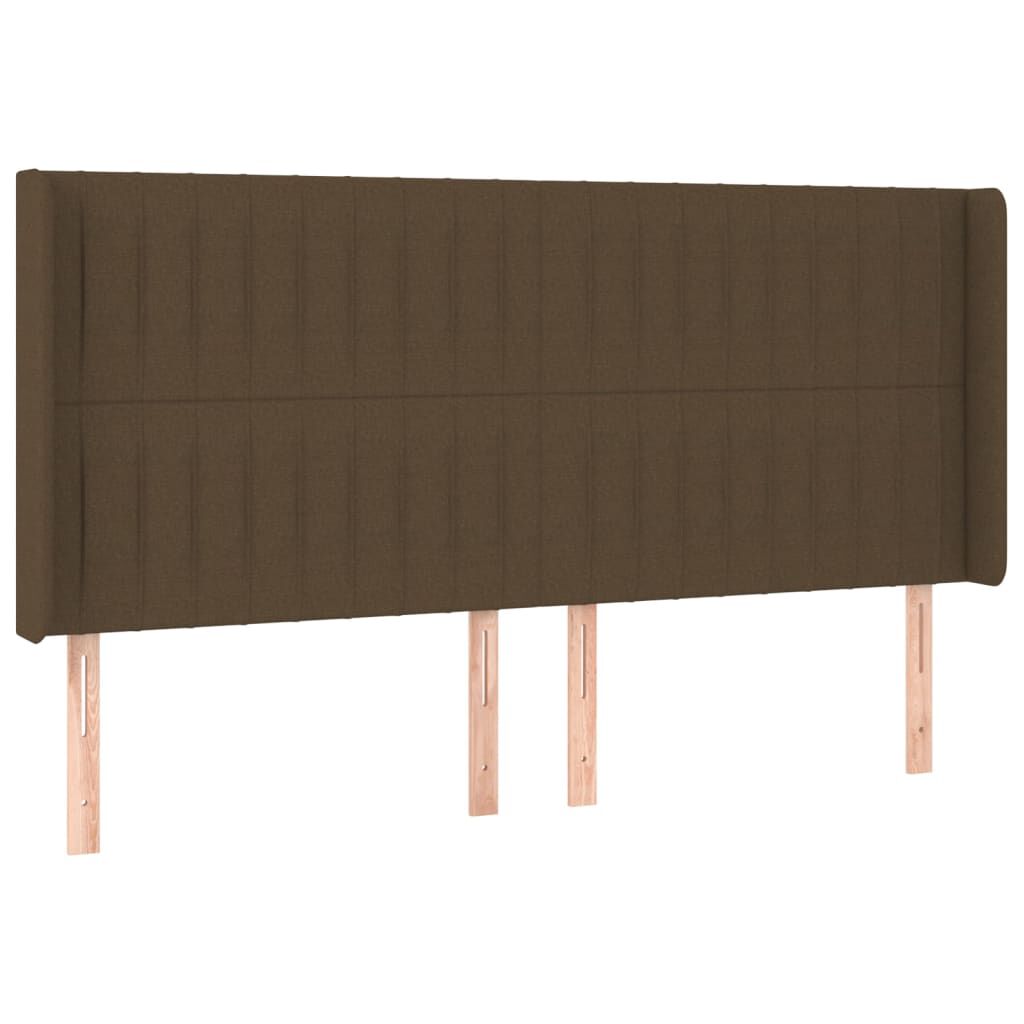 vidaXL Κρεβάτι Boxspring με Στρώμα & LED Σκ.Καφέ 200x200εκ. Υφασμάτινο