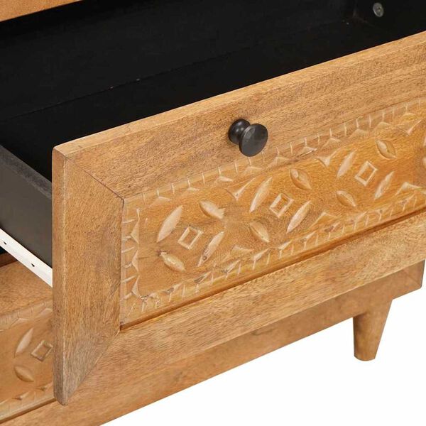 vidaXL Πλαϊνό γραφείο 2 pcs Καφέ 60 x 33 x 75 cm Μασίφ ξύλο μάνγκο