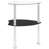 322786 vidaXL Βοηθ. Τραπέζι 2 Επ. Διαφ. & Μαύρο 38x38x50 εκ Ψημ. Γυαλί
