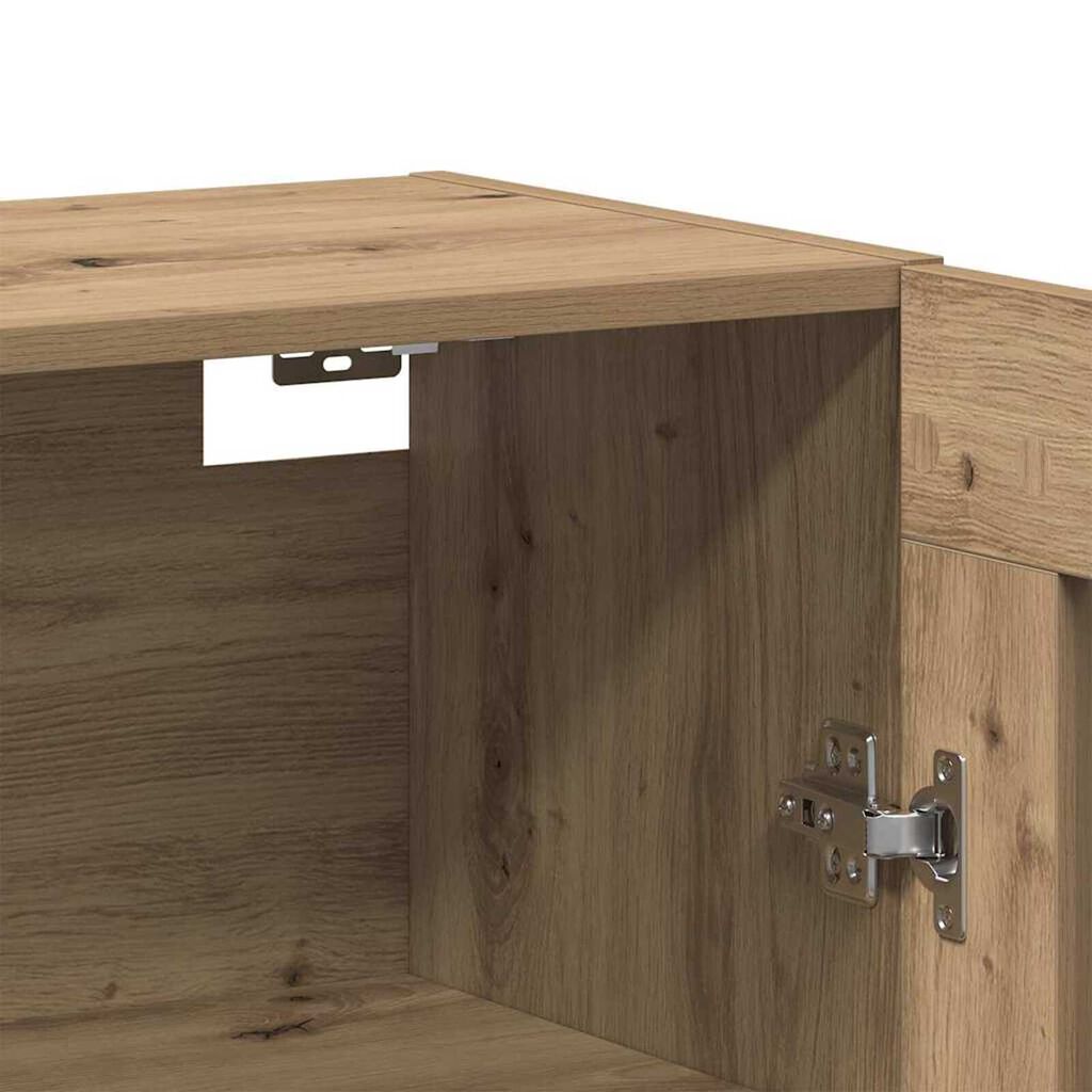 vidaXL Ντουλάπια Τοίχου 2 pcs Βελανιδιά Τέχνη και Μαύρο