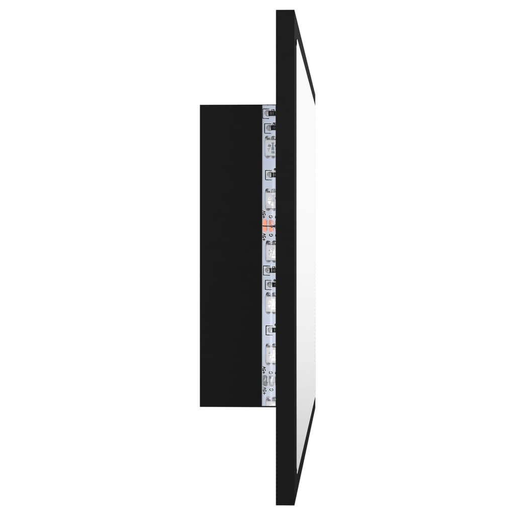 vidaXL Καθρέφτης Μπάνιου με LED Μαύρος 60x8,5x37 εκ. Ακρυλικός