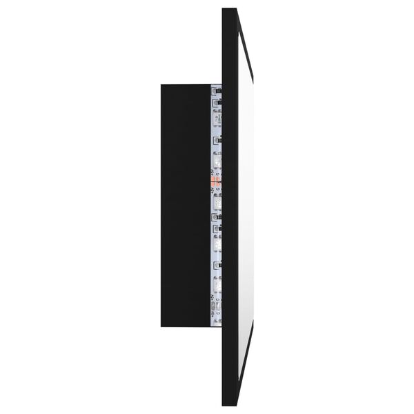 vidaXL Καθρέφτης Μπάνιου με LED Μαύρος 60x8,5x37 εκ. Ακρυλικός