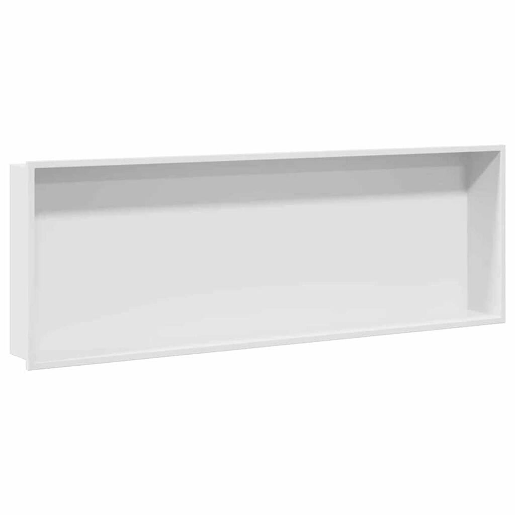 vidaXL Νίτσα Μπάνιου Λευκό 90 x 30 x 9.5 εκ. Ανοξείδωτο ατσάλι