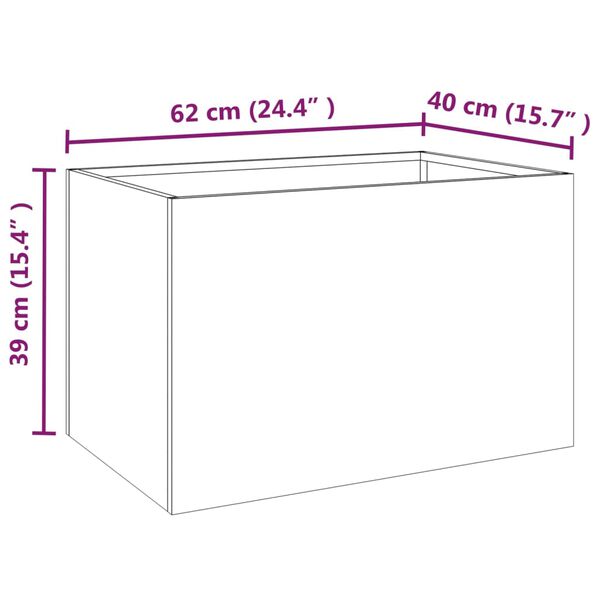 vidaXL Ζαρντινιέρα 62x40x39 εκ. Ατσάλι Σκληρυθέν στον Αέρα