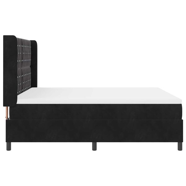 vidaXL Κρεβάτι Box Spring με Στρώμα Μαύρο 180x200 cm Βελούδο