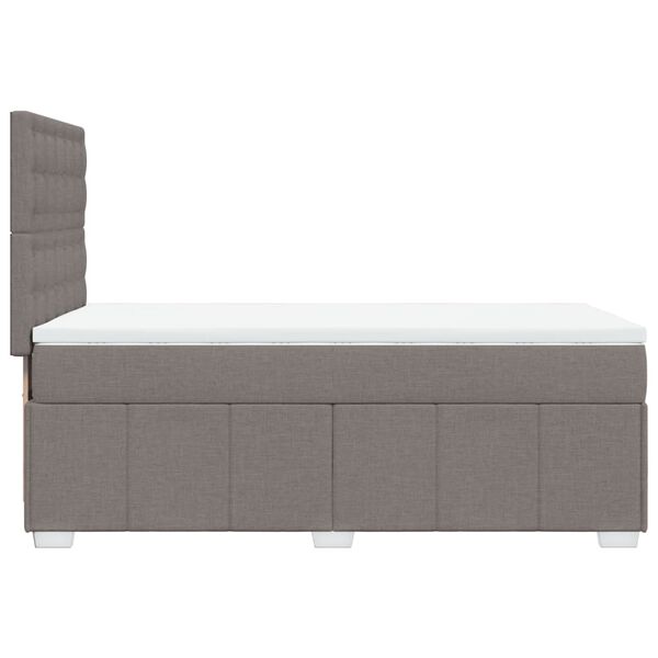 vidaXL Κρεβάτι Boxspring με Στρώμα Taupe 100 x 200 εκ. Υφασμάτινο