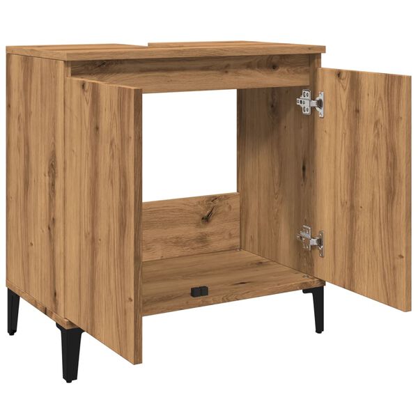 vidaXL Ντουλάπι Νιπτήρα τεχνίτης Δρυς 58x33x60 εκ. Επεξεργασμένο Ξύλο