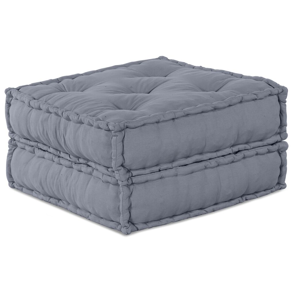 vidaXL Πολυθρόνα Pouffe 2 Θέσεων Modular Μετατρέψιμη Γκρι Υφάσματος