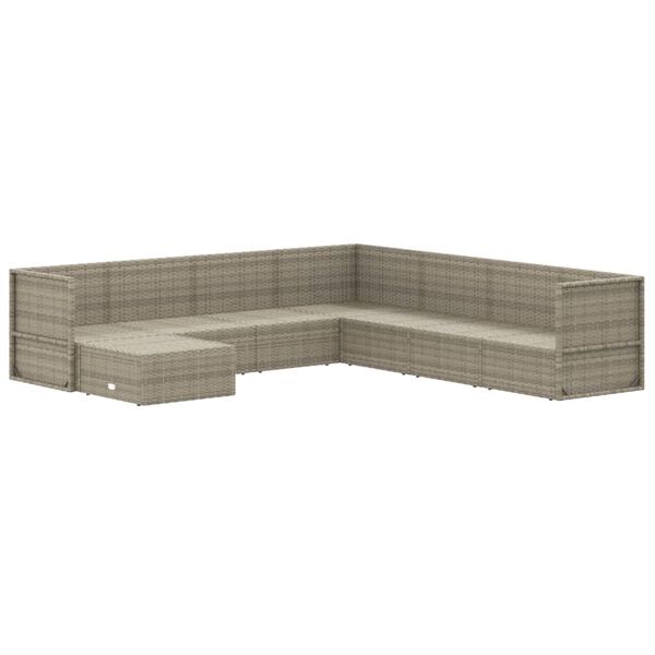 vidaXL Σαλόνι Κήπου 8 Τεμαχίων Γκρι από Συνθετικό Ρατάν με Μαξιλάρια