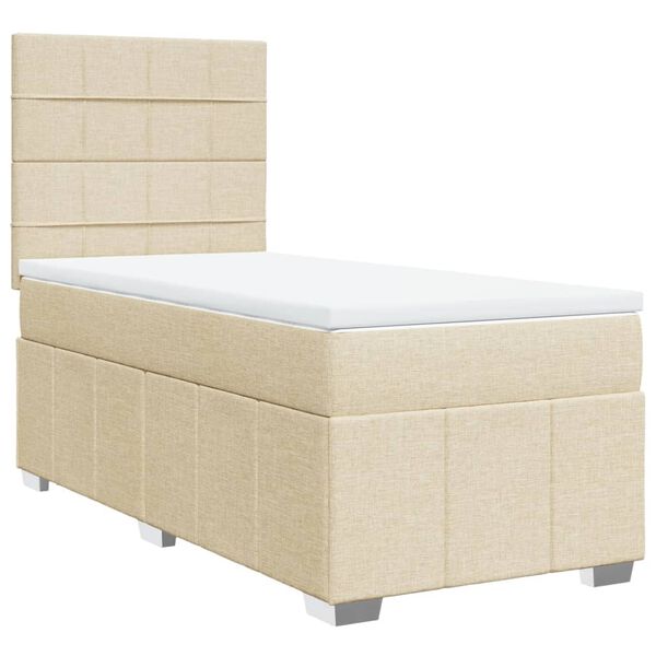 vidaXL &Kappa;&rho;&epsilon;&beta;ά&tau;&iota; Boxspring &mu;&epsilon; &Sigma;&tau;&rho;ώ&mu;&alpha; &Kappa;&rho;&epsilon;&mu; 80 x 200 &epsilon;&kappa;. &Upsilon;&phi;&alpha;&sigma;&mu;ά&tau;&iota;&nu;&omicron;