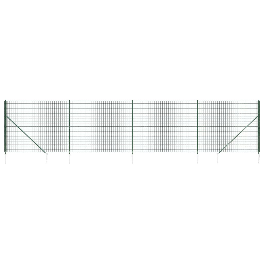 vidaXL Συρματόπλεγμα Περίφραξης Πράσινο 1,6 x 10 μ. με Καρφωτές Βάσεις