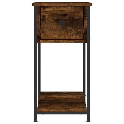 vidaXL Κομοδίνο Καπνιστή Δρυς 30 x 60 x 60 εκ. από Επεξεργασμένο Ξύλο