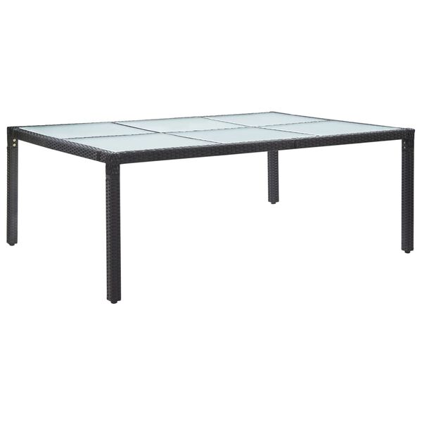 vidaXL Τραπεζαρία Εξωτερικού Χώρου Μαύρη 200x150x74 εκ. Συνθετ. Ρατάν