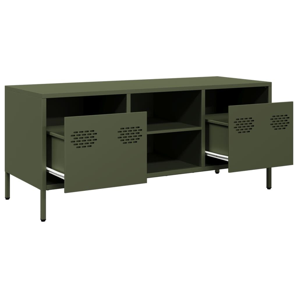 vidaXL Έπιπλο Τηλεόρασης Λαδί 101,5x39x43,5 εκ. Ατσάλι Ψυχρής Έλασης