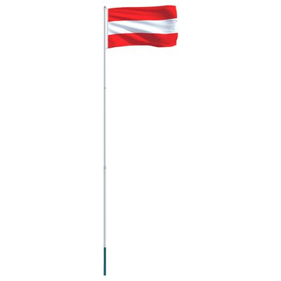 vidaXL Σημαία Αυστρίας 4 μ. με Ιστό Αλουμινίου